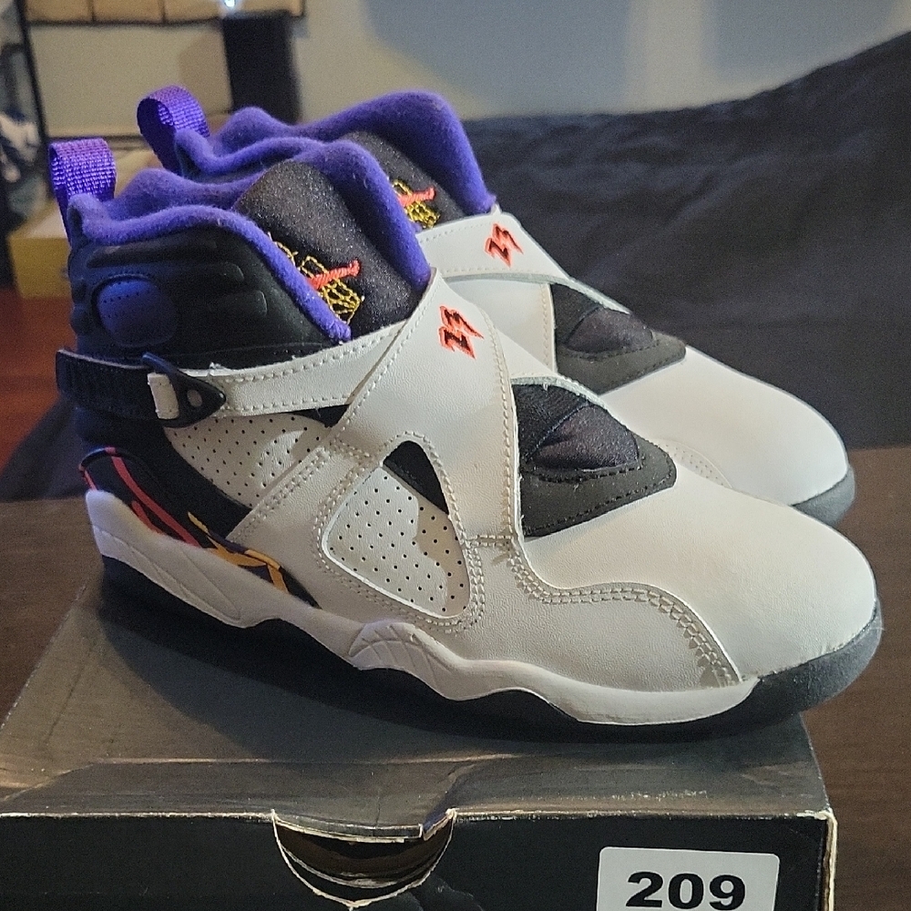 Air Jordan 8 Retro BP (PS) Rare "Three-Peat" (2015) B3Y/G4.5 NEW W/OG BOX - Picture 3 of 11